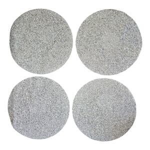 NEW Sparkles Home Luminous Round Rhinestones Placemats in Silver (Set of 4)